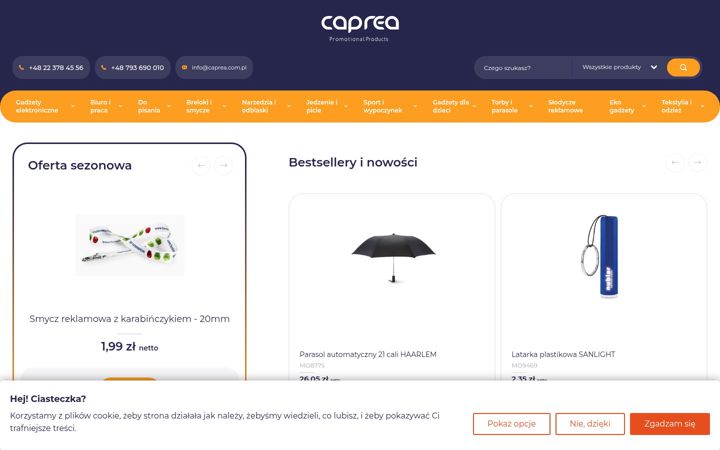 Snimka zaslona za caprea.com.pl