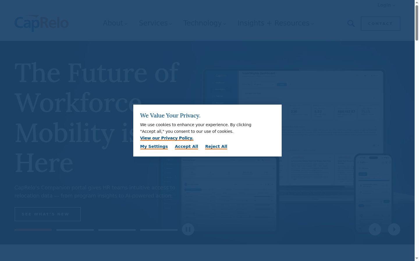 Screenshot of the consent banner shown before any interaction