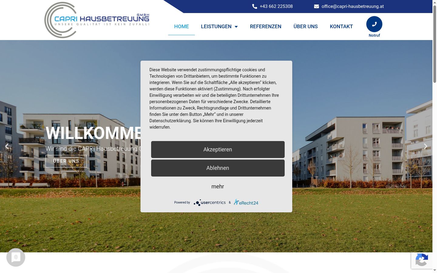 Screenshot of the consent banner shown before any interaction