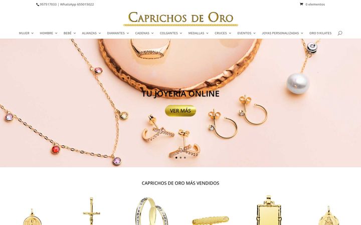 Screenshot of caprichosdeoro.com