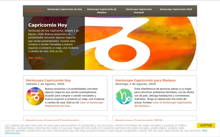 Screenshot of capricorniohoy.net