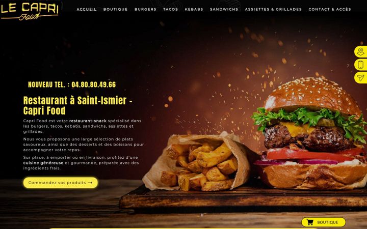 Screenshot of caprifood.fr