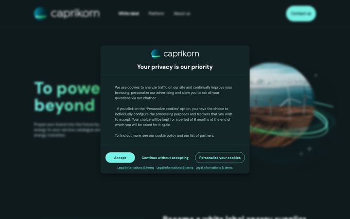 Screenshot of caprikorn.com