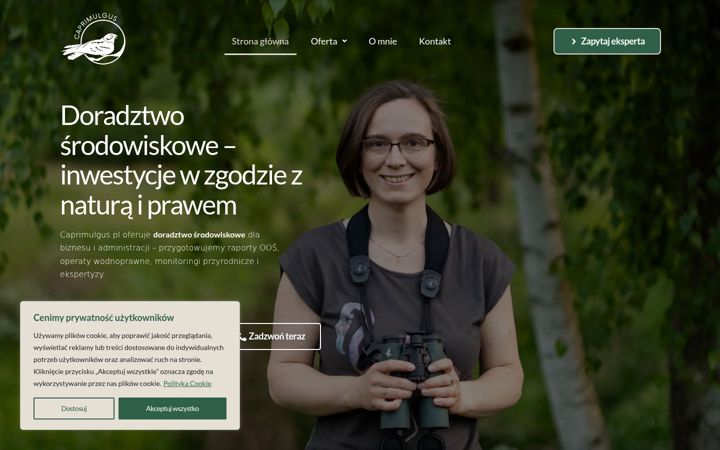 Screenshot stránky caprimulgus.pl