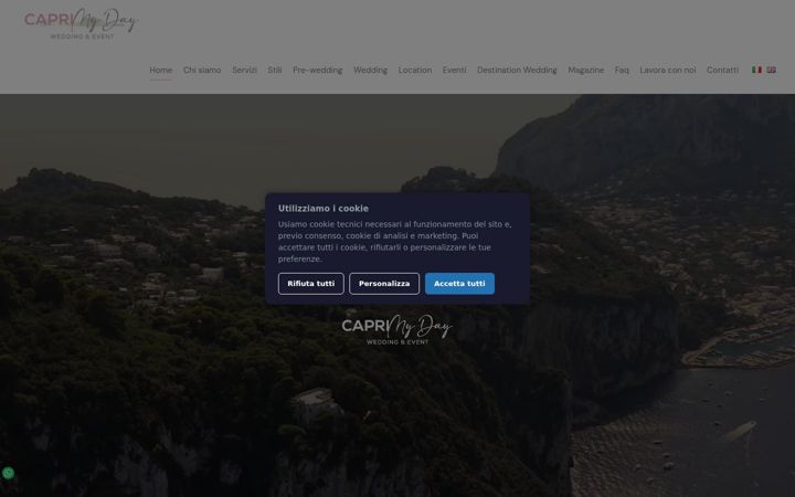 Screenshot of caprimydaywedding.com