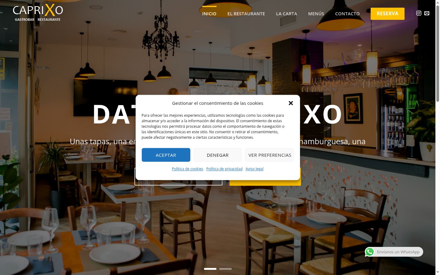 Screenshot of the consent banner shown before any interaction