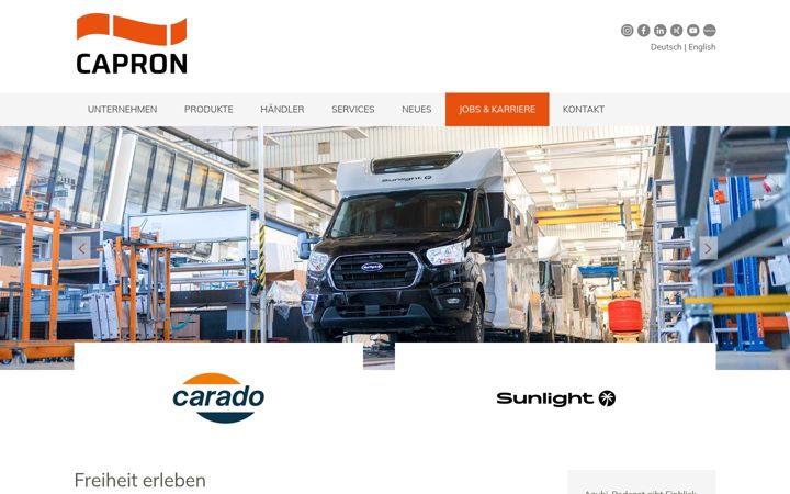 Screenshot of capron.eu