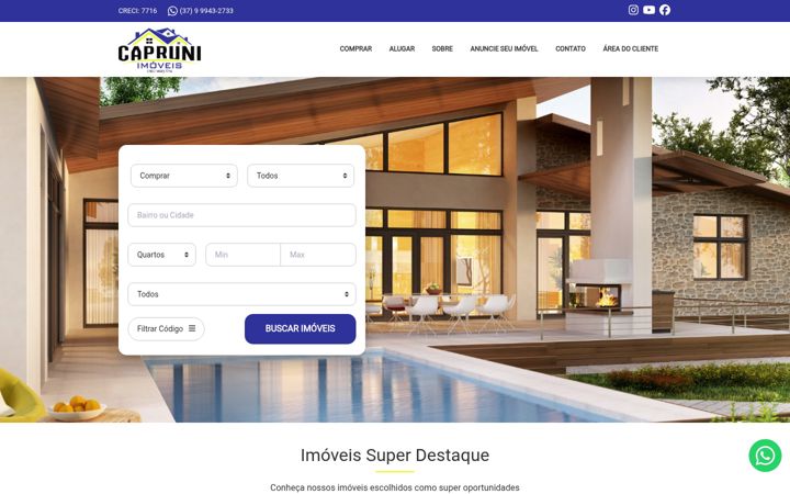 Screenshot of capruniimoveis.com.br