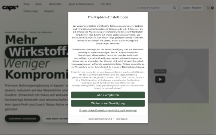 Screenshot of caps-plus.de