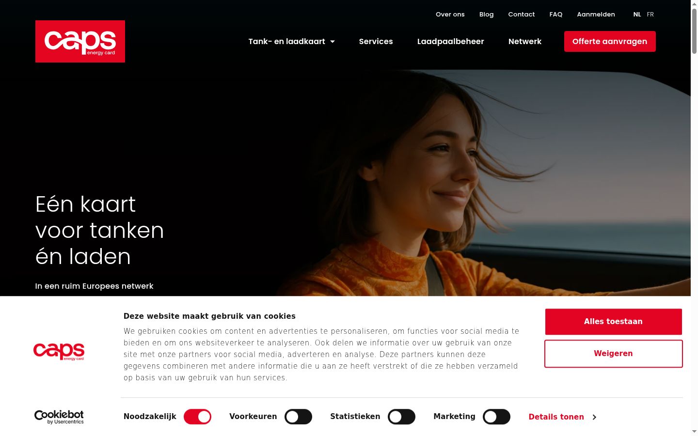 Skjermbilde av samtykkebanneret slik det vises før noen interaksjon