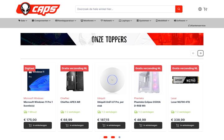 Screenshot of caps.nl