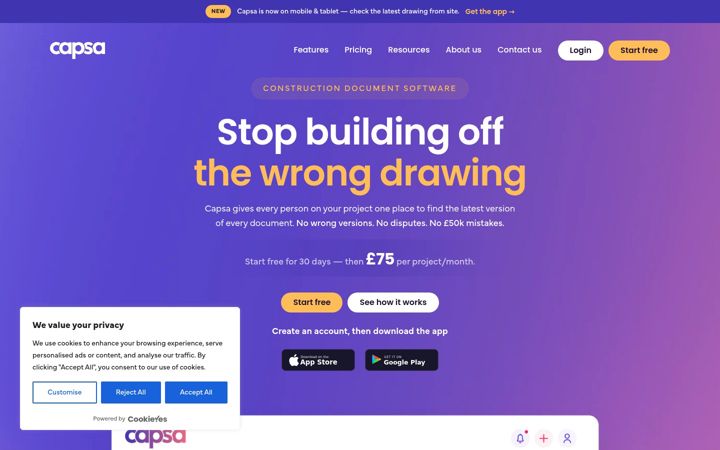 Screenshot of capsaapp.com