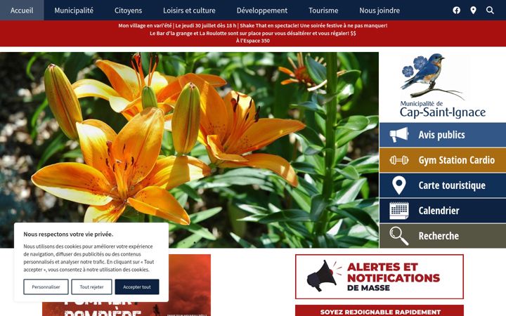 Screenshot of capsaintignace.ca