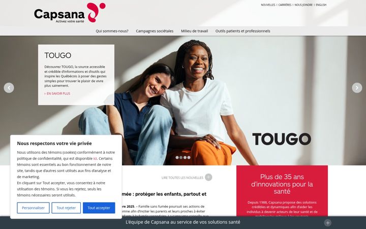 Screenshot of capsana.ca