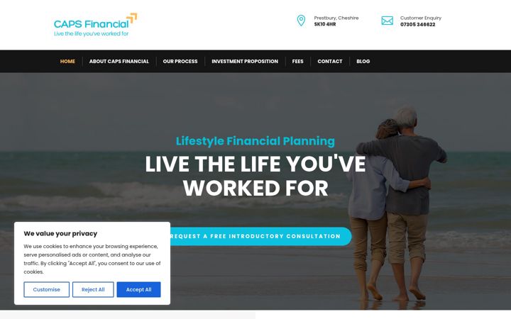 Screenshot of capsfinancial.uk