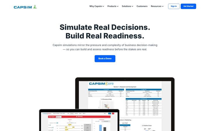 Screenshot of capsim.com