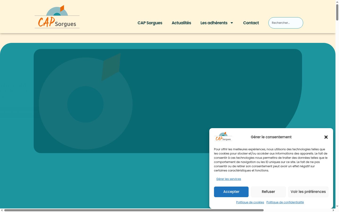 Screenshot of the consent banner shown before any interaction