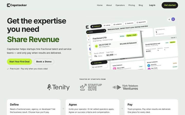 Skærmbillede af capstacker.io