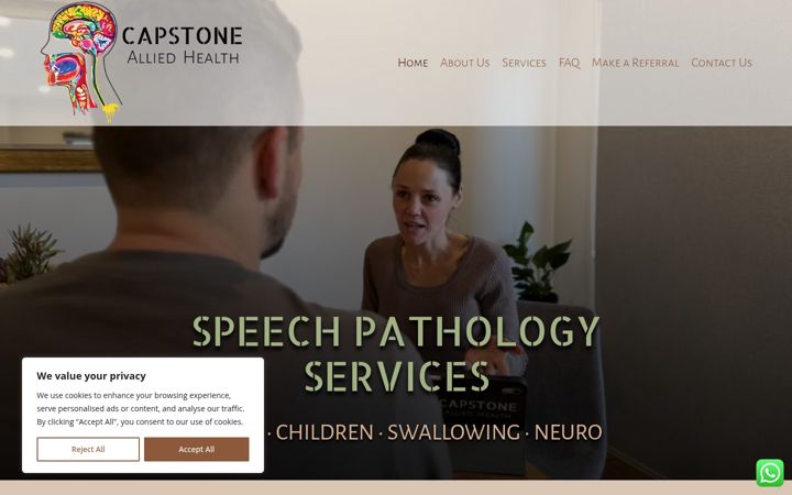 Screenshot of capstonealliedhealth.com.au