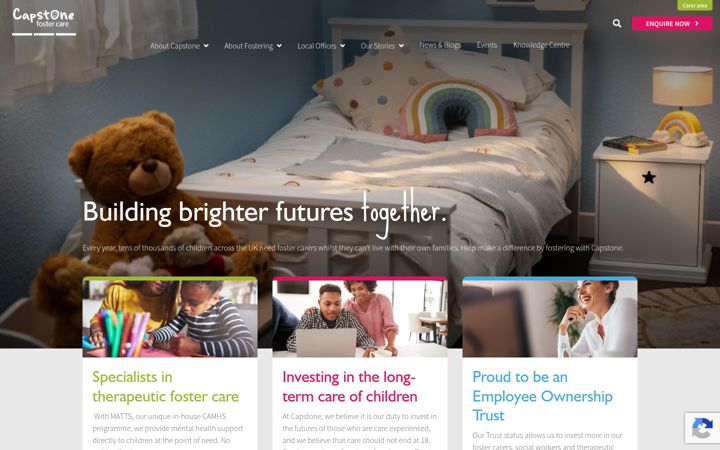 Snimka zaslona za capstonefostercare.co.uk