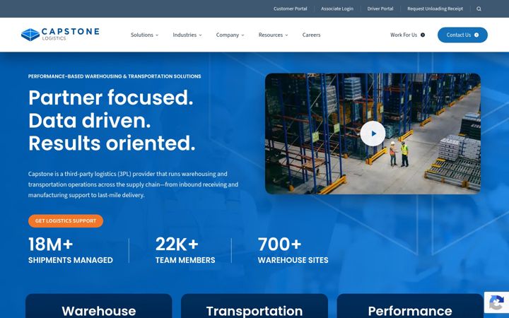 Screenshot of capstonelogistics.com