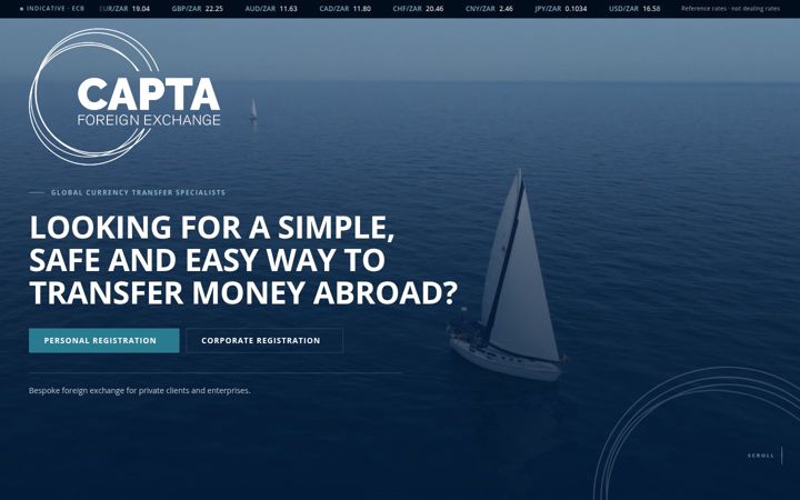 Screenshot of captafx.co.za
