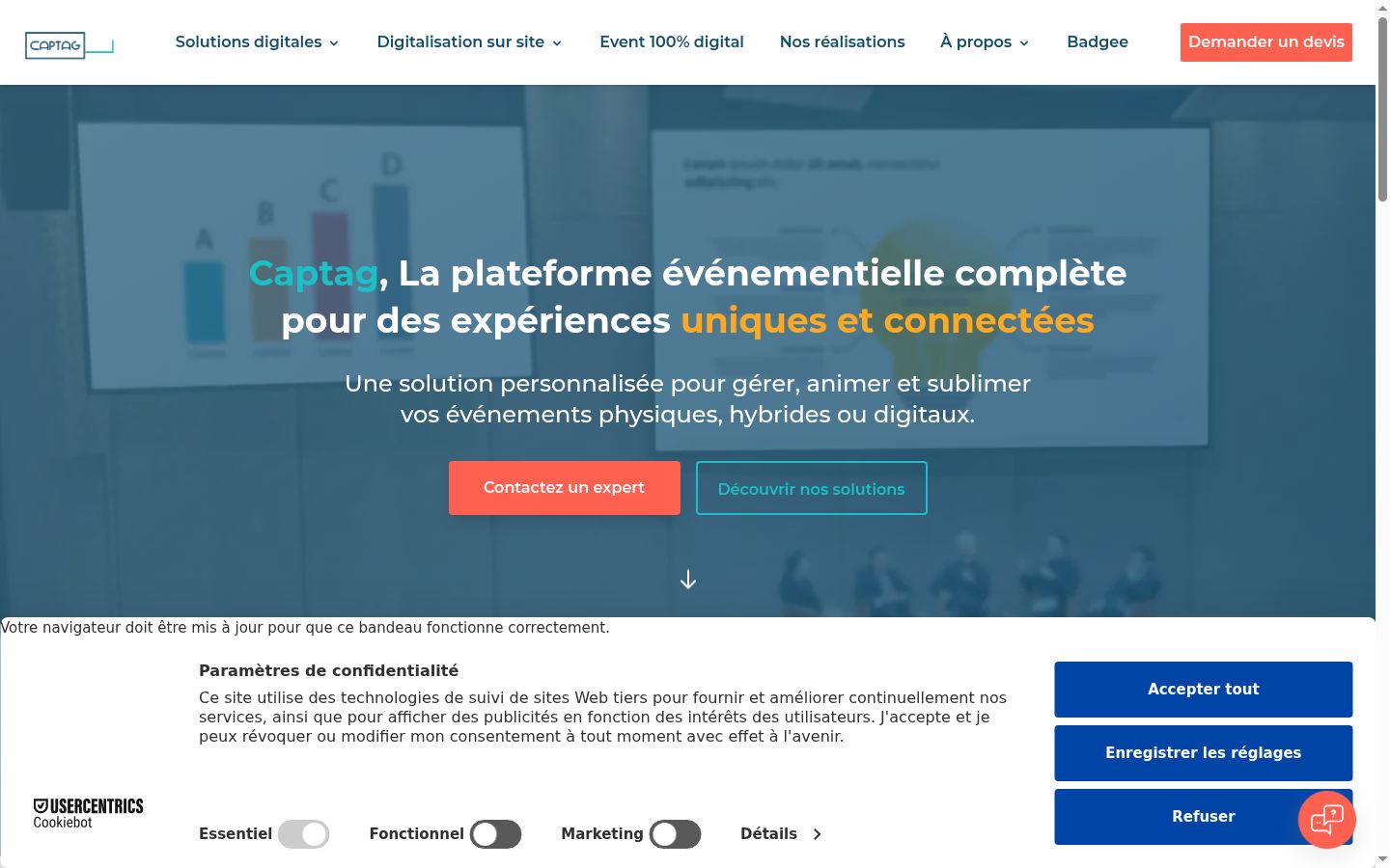 Screenshot tal-banner tal-kunsens muri qabel kwalunkwe interazzjoni