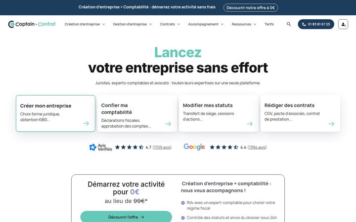 Screenshot of captaincontrat.com