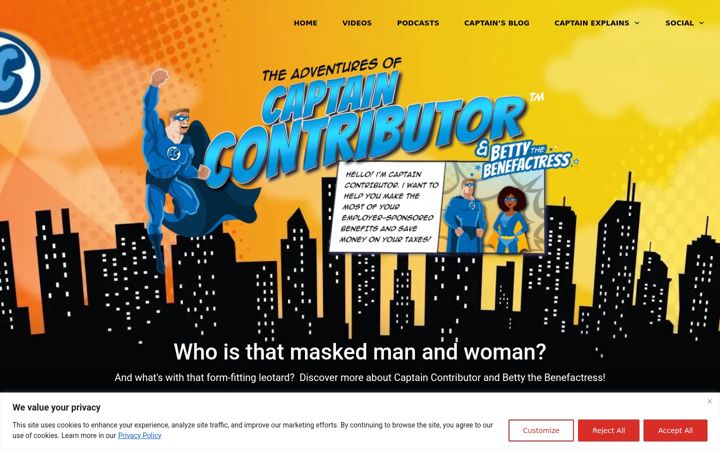 Screenshot of captaincontributor.com