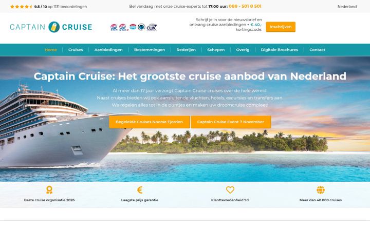 Screenshot of captaincruise.nl