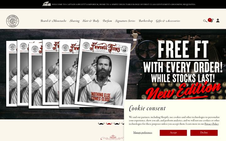 Screenshot of captainfawcett.com