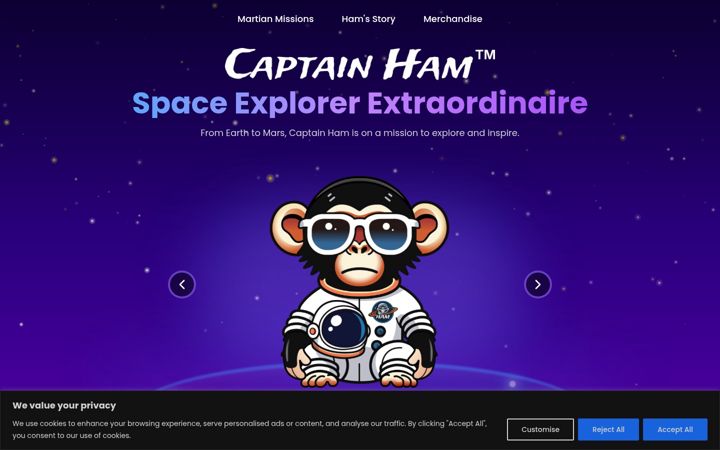 Screenshot of captainham.com