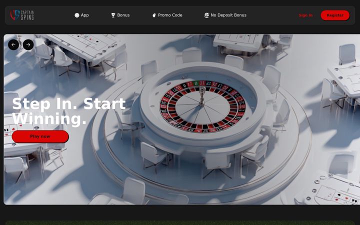 Screenshot of captainspins.org