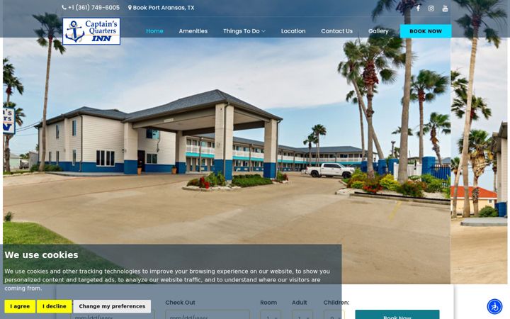 Screenshot of captainsquartersinntx.com