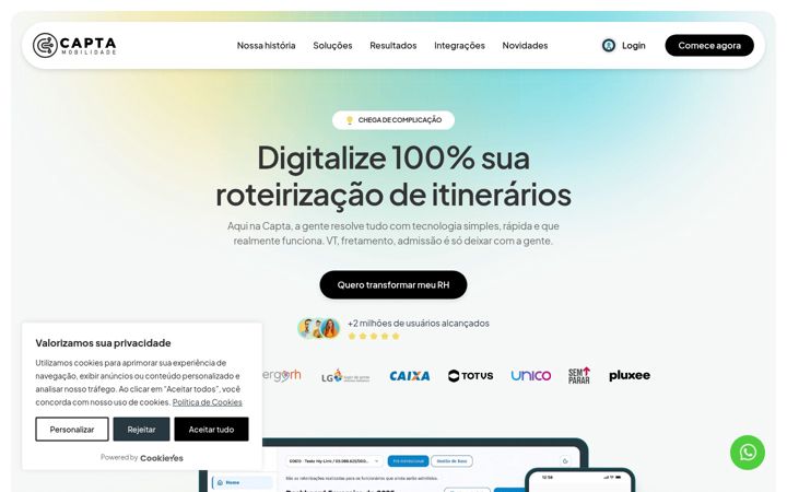 Screenshot stránky captatec.com.br