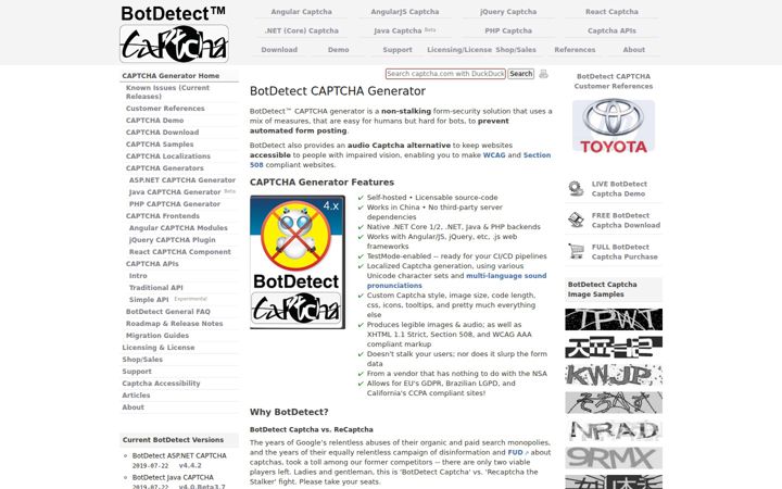 Screenshot of captcha.com