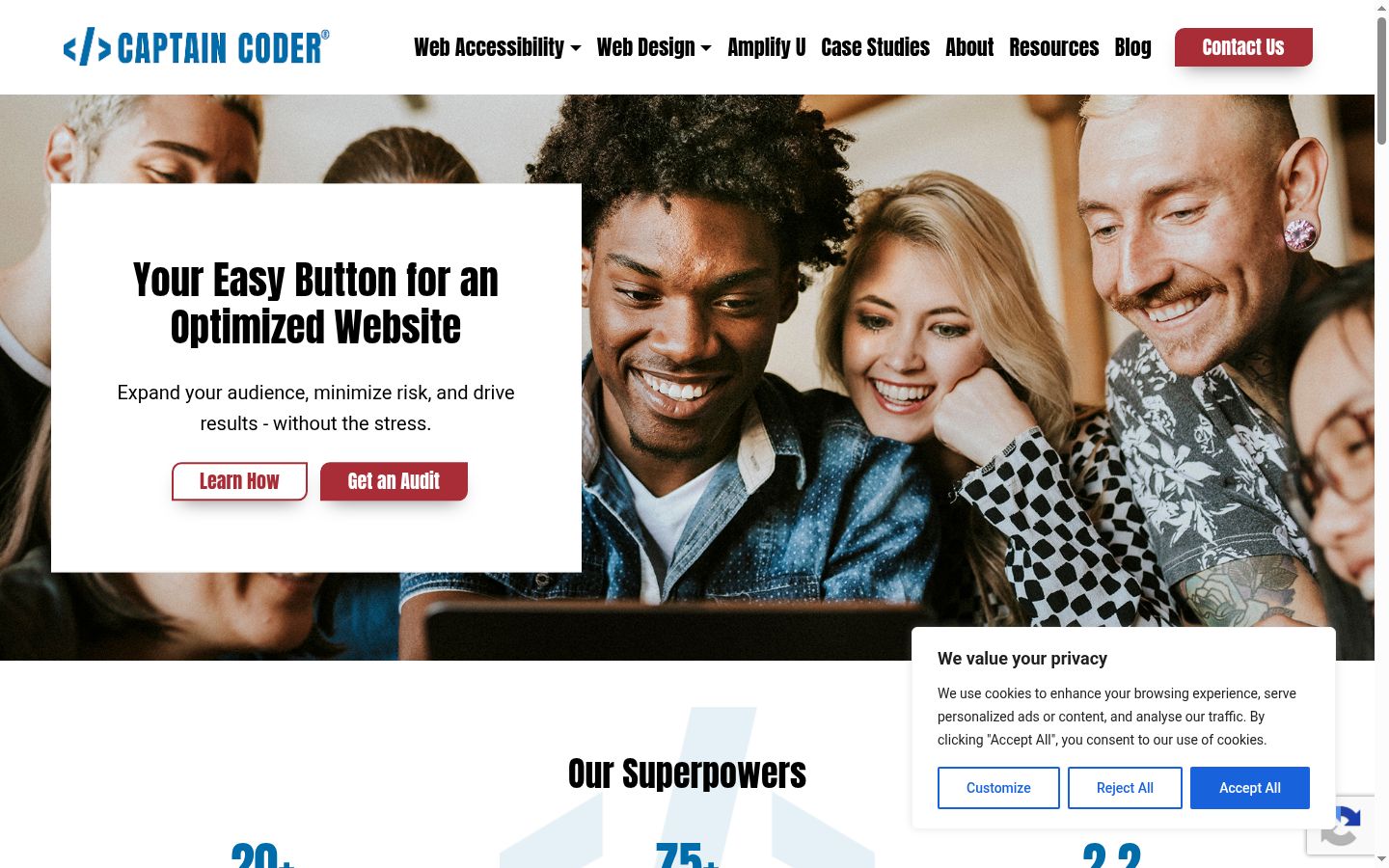 Screenshot of the consent banner shown before any interaction
