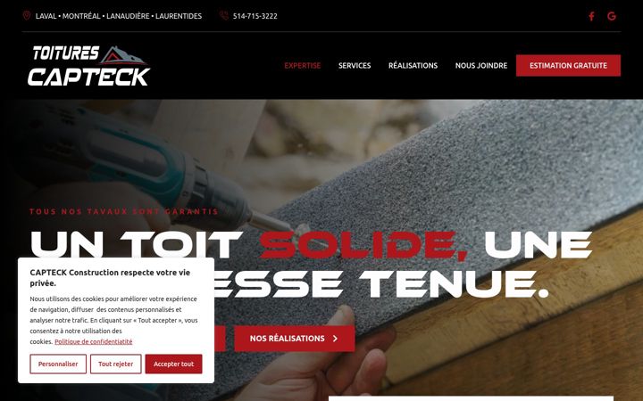 Screenshot of capteckconstruction.com