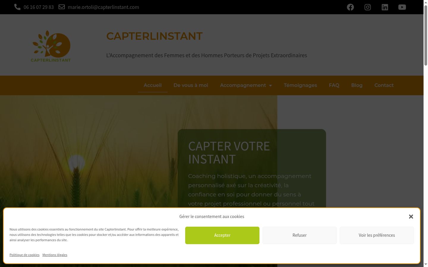 Screenshot of the consent banner shown before any interaction