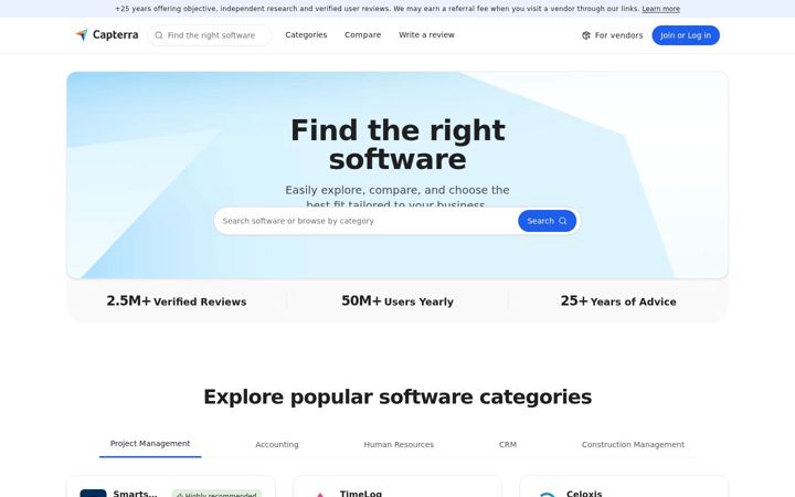 Screenshot ta' capterra.com
