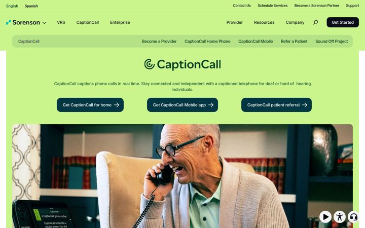 Képernyőkép: captioncall.com