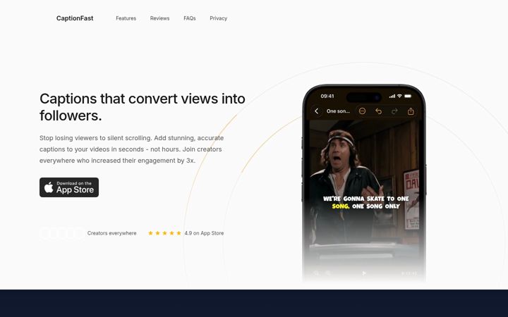 Screenshot of captionfast.com