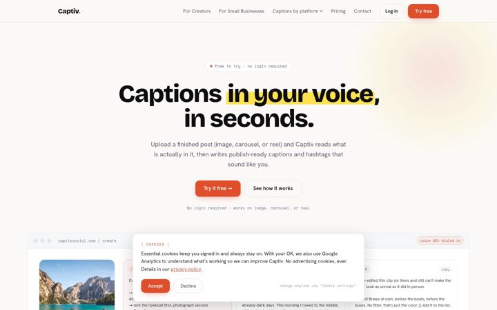 Screenshot of captivsocial.com