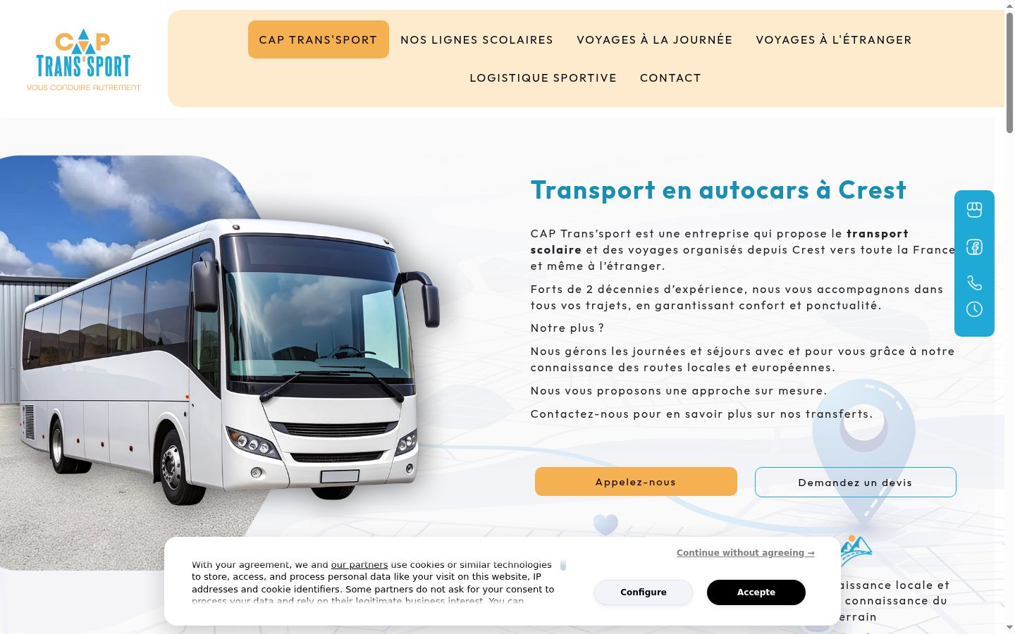 Screenshot of the consent banner shown before any interaction