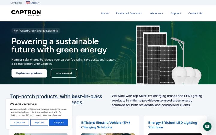 Screenshot of captron.co.in