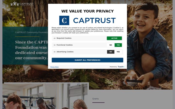 Screenshot of captrustcommunityfoundation.org