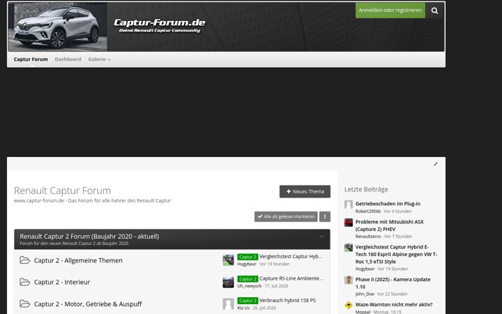 Screenshot of captur-forum.de