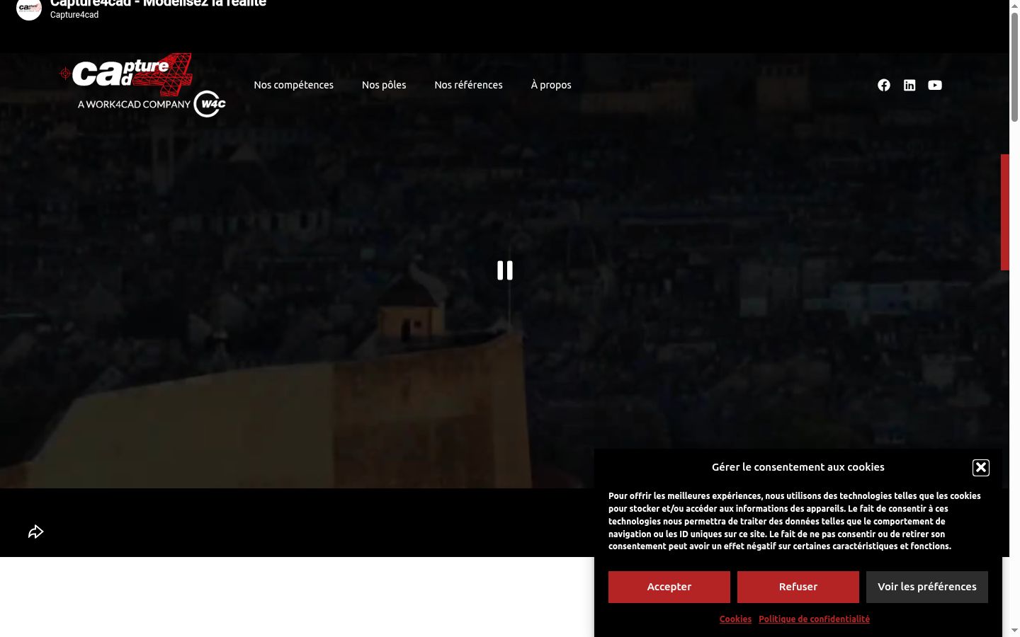 Captura de pantalla del banner de consentimiento mostrado antes de cualquier interacción