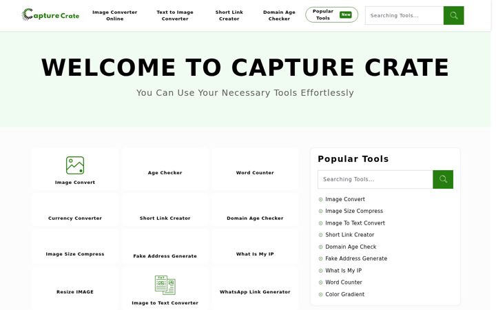 Screenshot of capturecrate.com