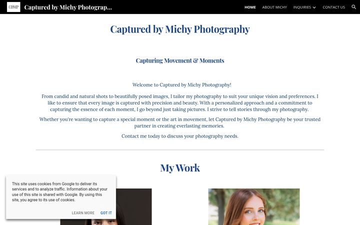 Screenshot of capturedbymichy.com